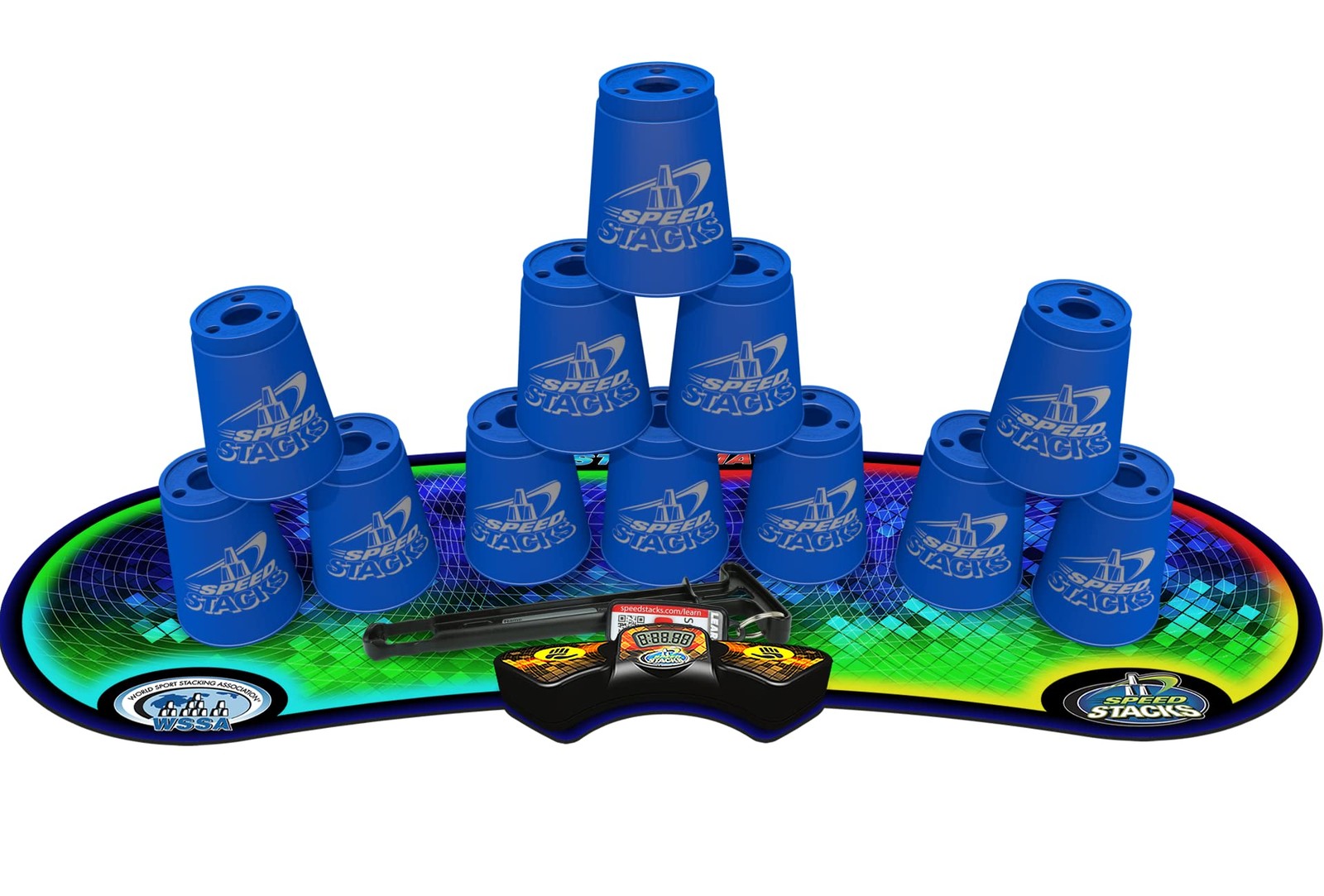 Speed Stacks | Sport Stacking Competitor, Blue – 12 Cups, Holding stem, with…