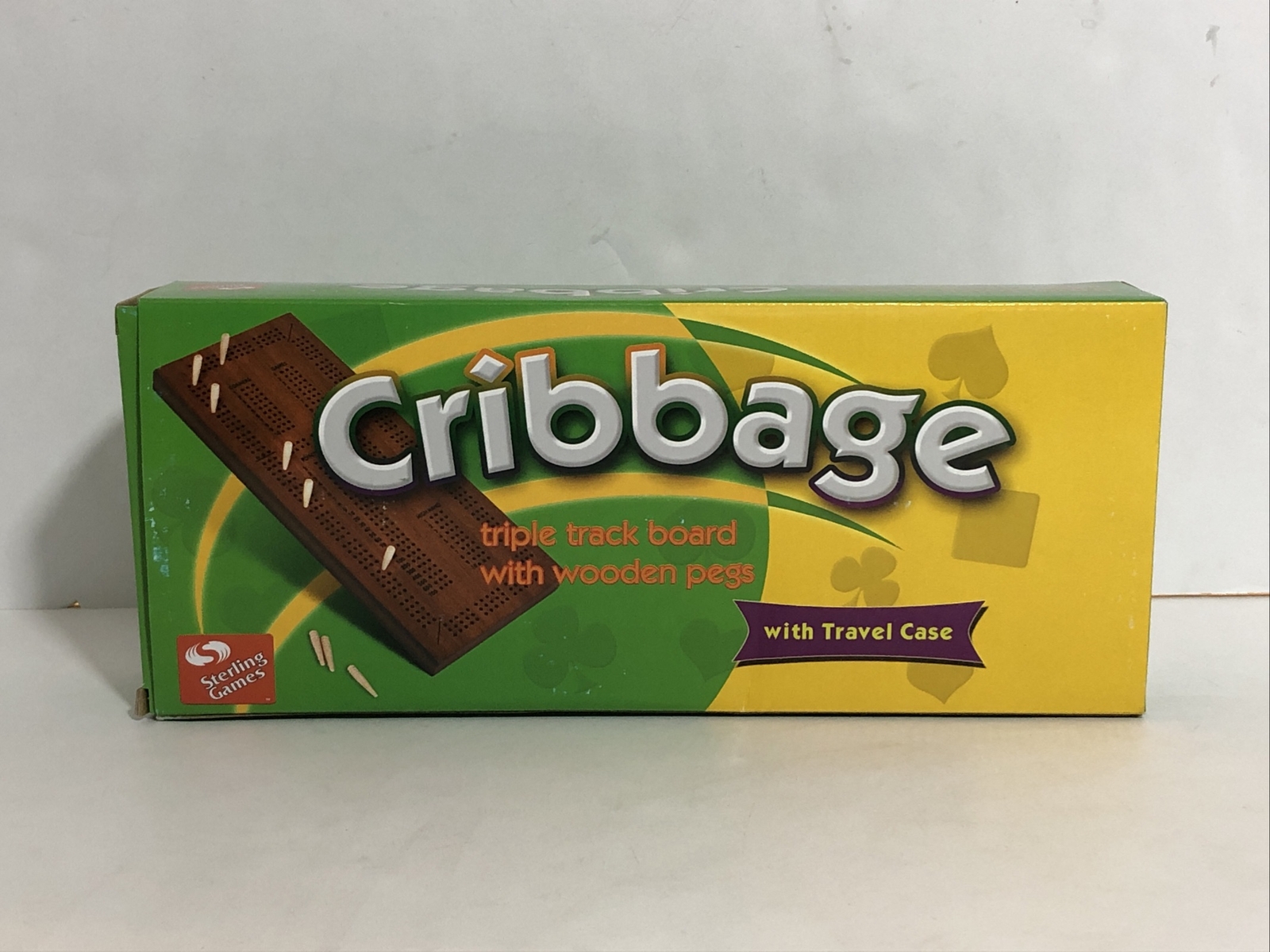 Cribbage Triple Track Board With Wooden Pegs And Travel Case By Sterling Games