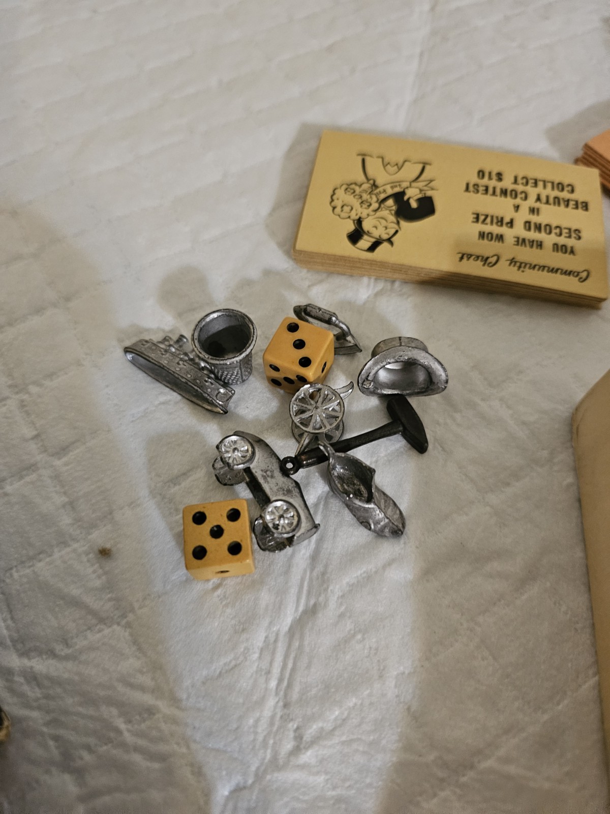 Vintage 1935 Monopoly Parker Brothers Black Box Missing Pieces, No Board