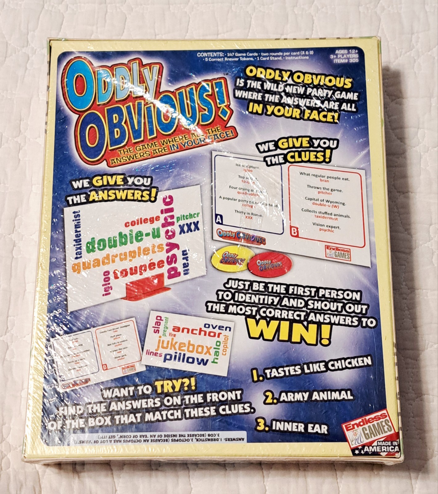 Oddly Obvious Game Endless Games The Answers Are All In Your Face New Sealed
