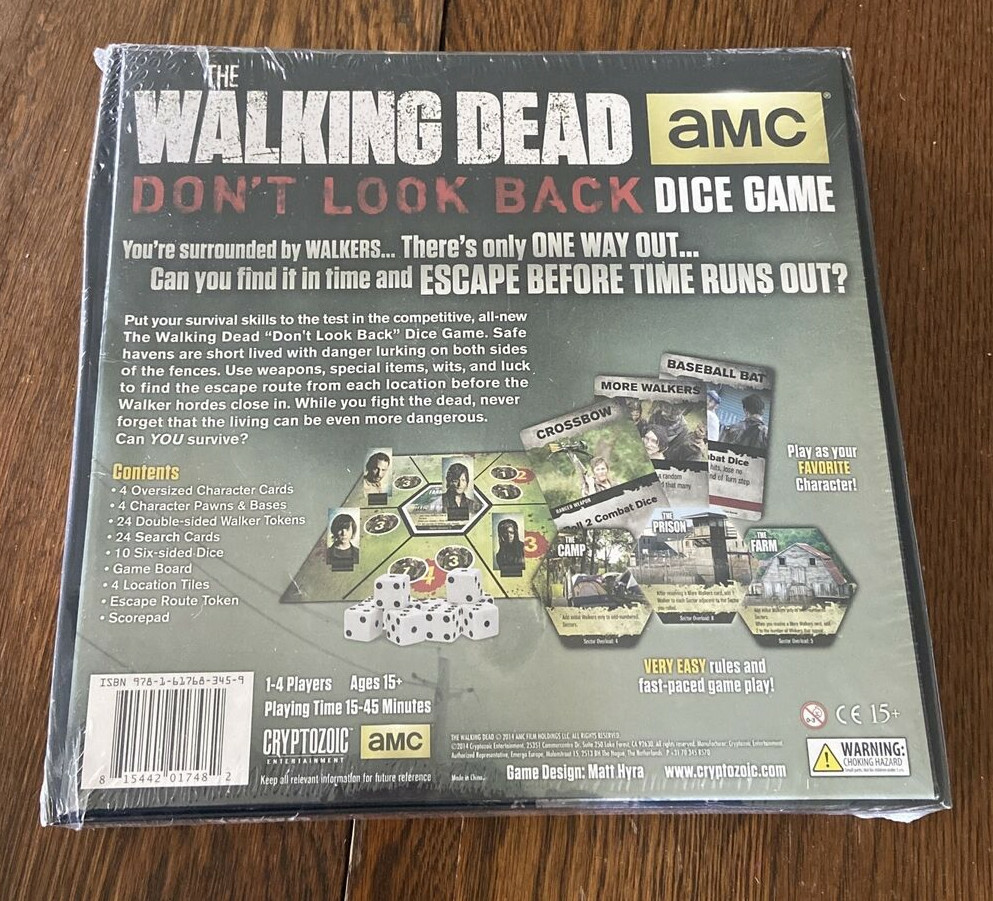 AMC Walking Dead: Don’t Look Back Dice Game by Cryptozoic Entertainment NEW