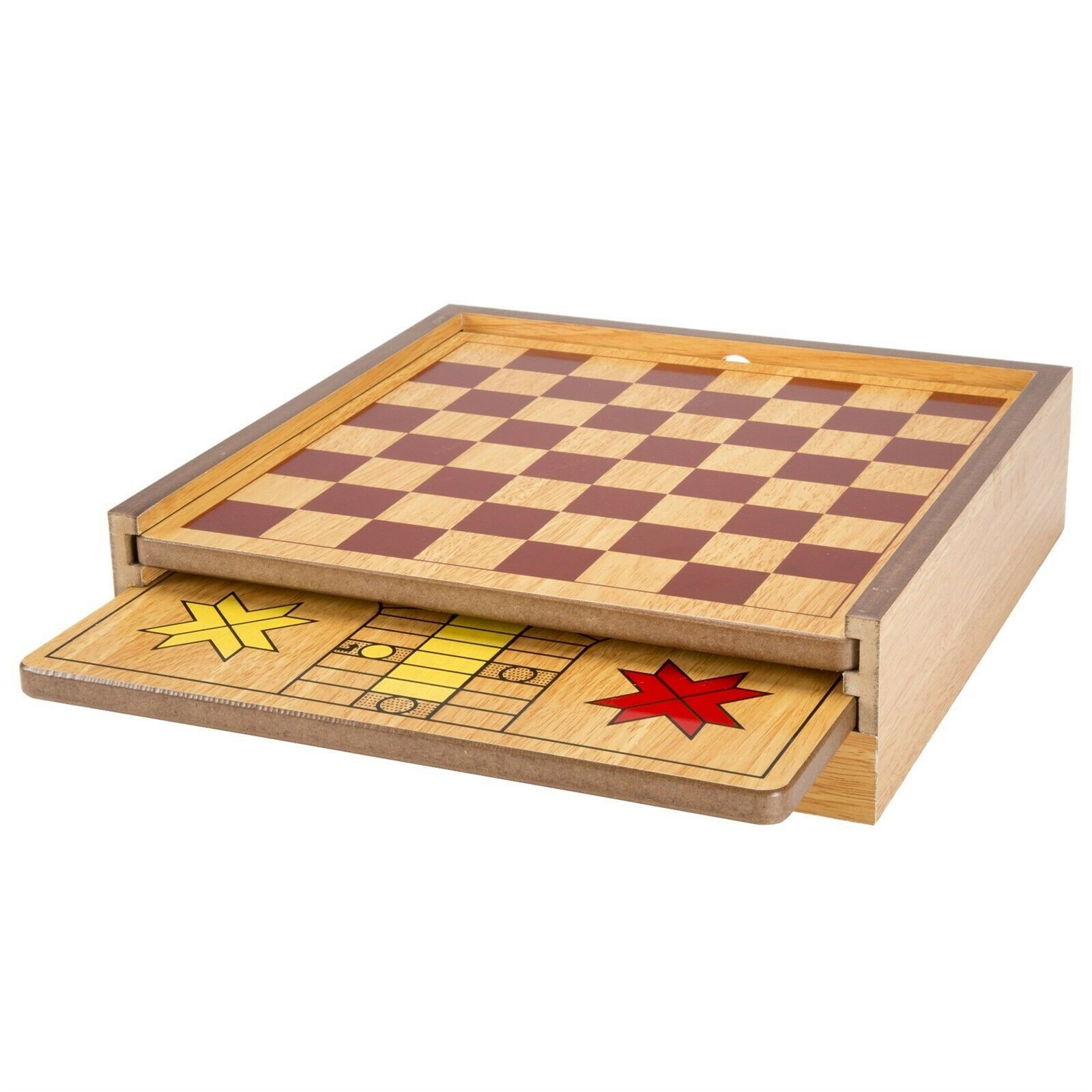 7 in 1 Travel Game Set Chess Chinese Checkers Dominoes 12 X 11.5 Inches