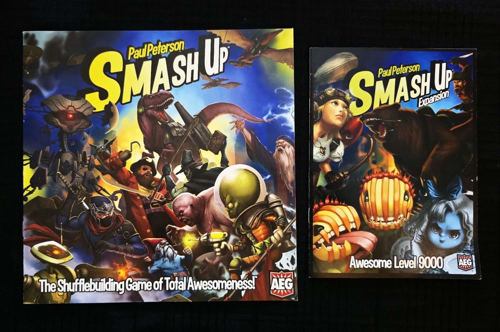 “SMASH UP” STRATEGY CARD-DRIVEN GAME + “AWESOME LEVEL 9000” EXPANSION – COMPLETE