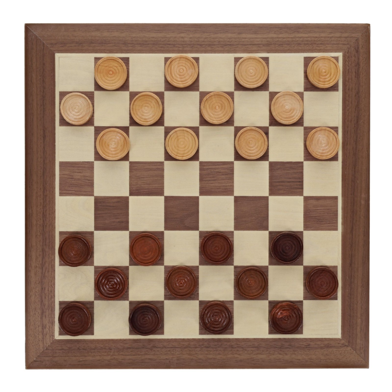 WE Games Old School Brown and Natural Wooden Checkers Set -11.75 in.