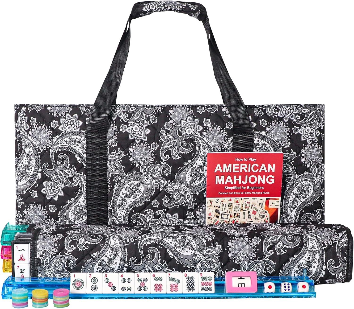 NEW!American Mahjong,160 deep blue Layered+Fashion Mahjong bag set Fast ship