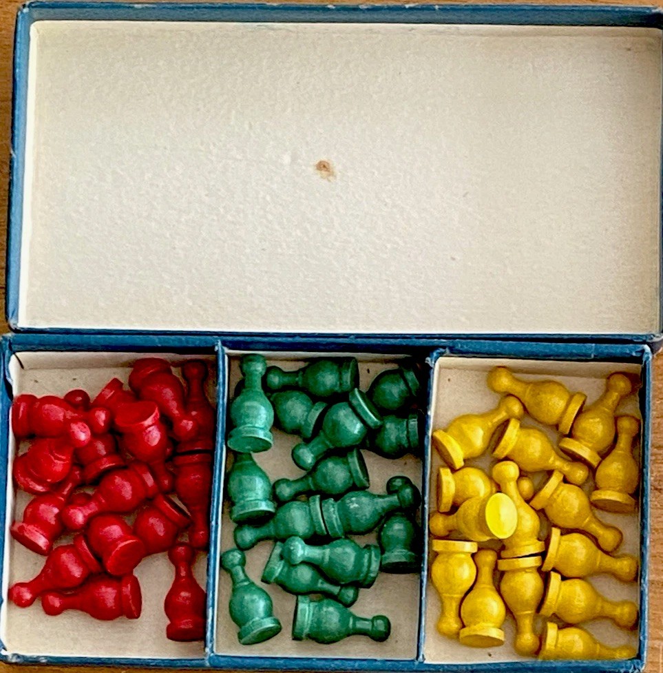 Saml Gabriel Sons & Company Ching Gong Oriental Checkers Wooden Pieces Only