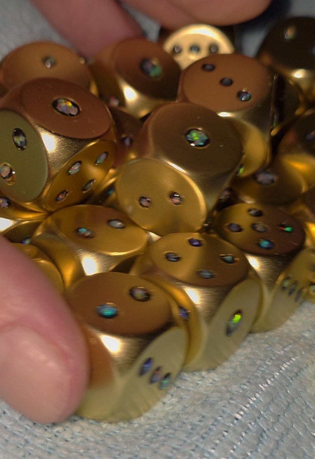 Lightning Ridge Opal Inlay Dice Stainless Steel High Quality Black Crystal Opal