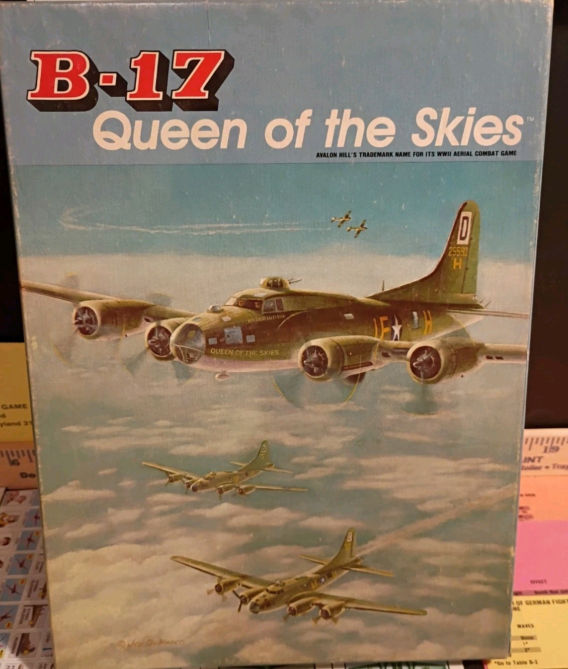 The Avalon Hill Game Company B-17 Queen Of The Skies Parts Only Box