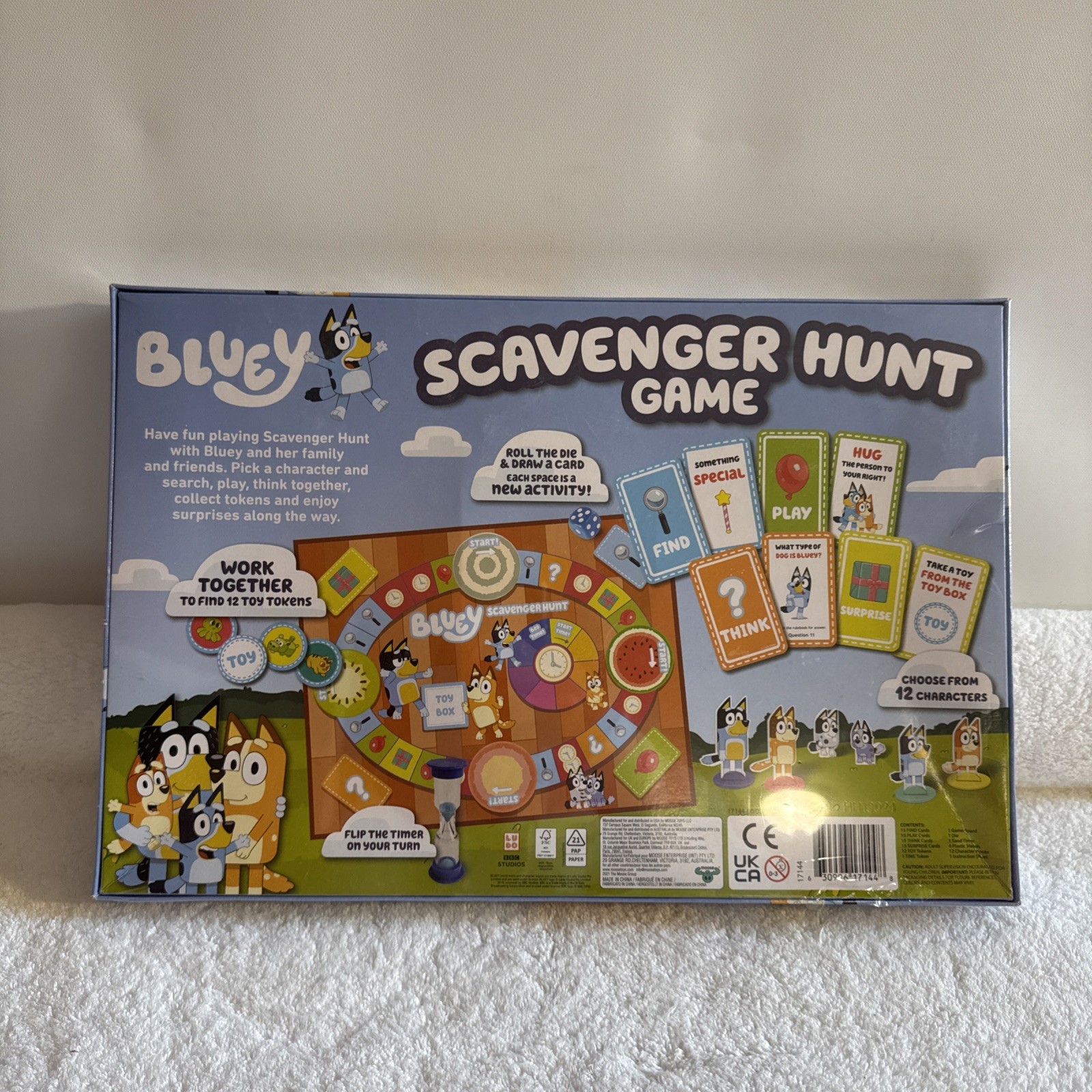 NEW Bluey Scavenber Hunt Board Game Ages 3+ Sealed Box
