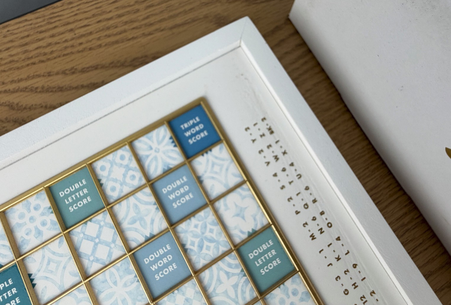 Scrabble Bianco Edition WS Game Rotating Wooden Game Board OPEN BOX