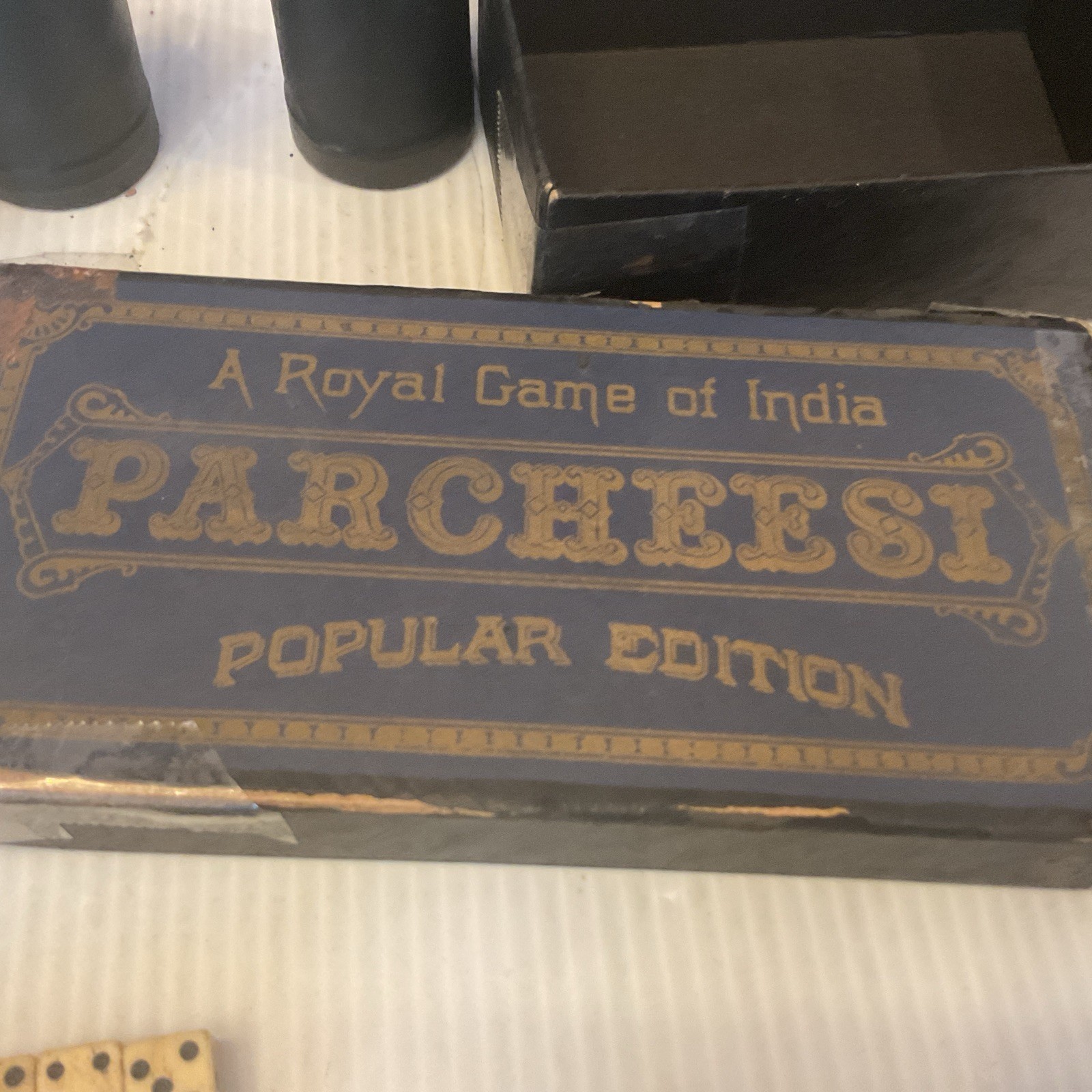 Antique Parcheesi Game in Box Popular Edition Look