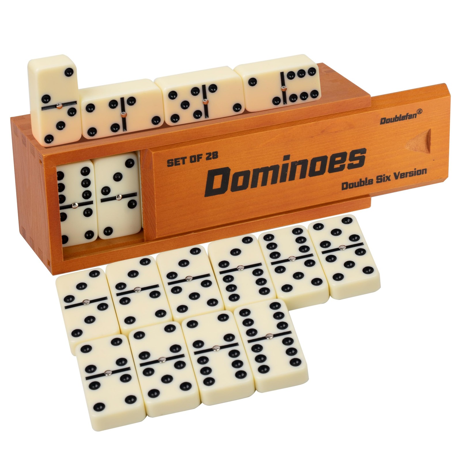 Dominos Set for Adults, Jumbo Size Double 6 Dominoes Set, Size, 28 Pcs