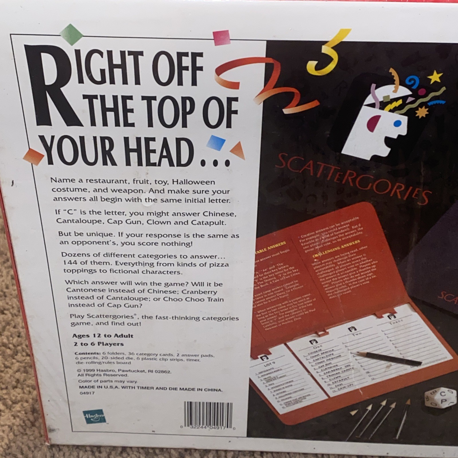 The Game Of Scattergories New Board Game Sealed 1988 Milton Bradley USA 4917 NIB