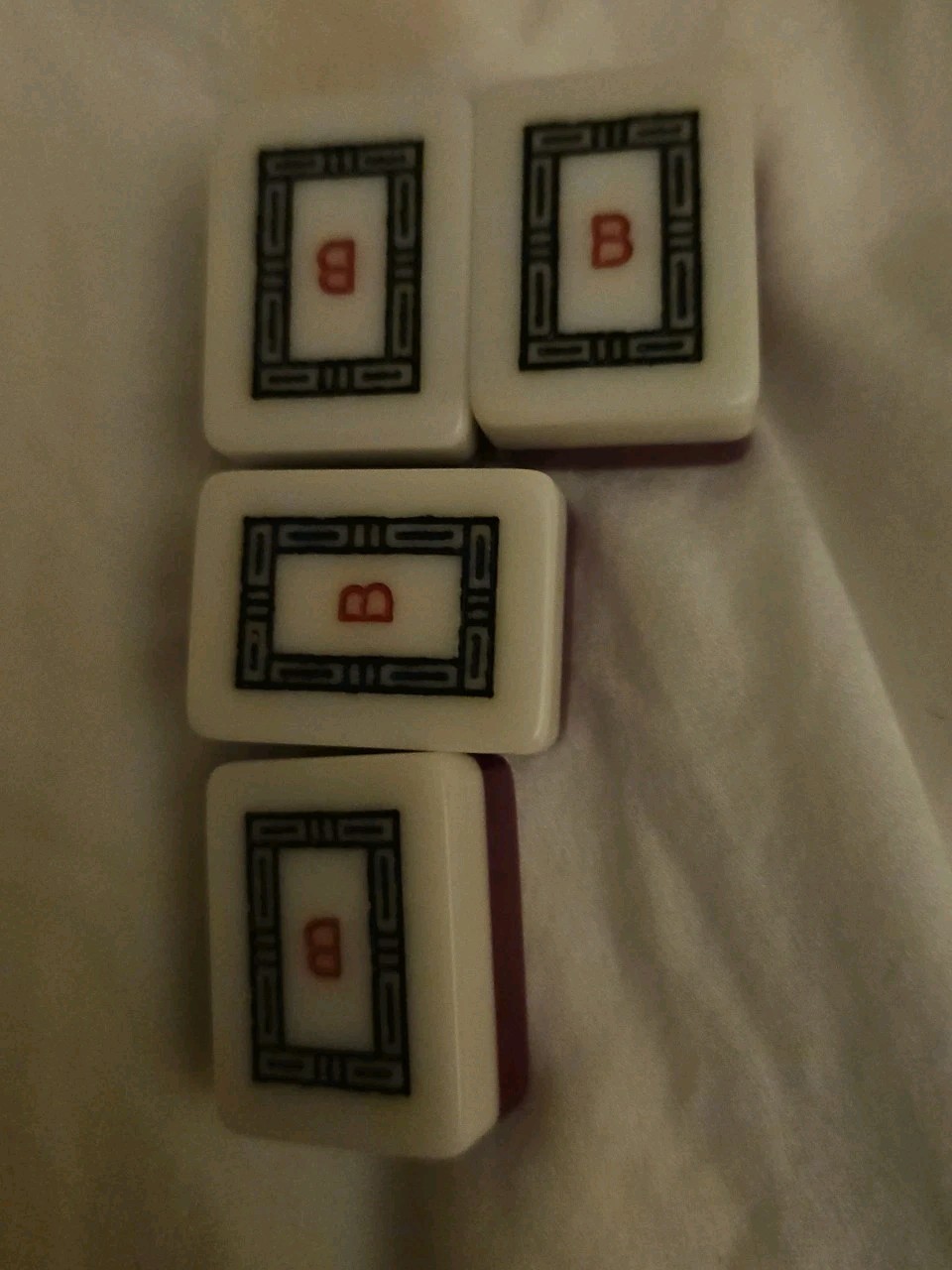 VTG Mah Jong Travel Set Complete 148 Tiles Original Case Hong Kong Burgundy Dice