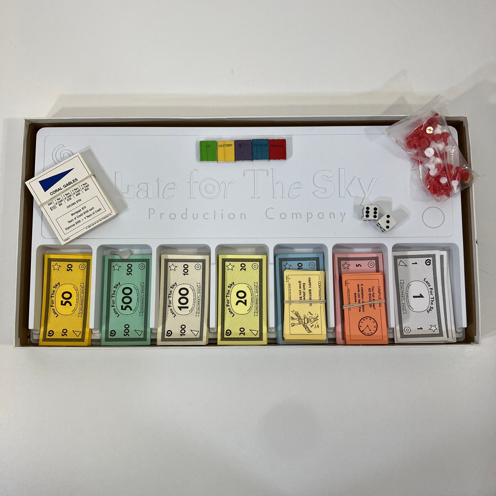 Caneopoly The University of Miami by Late for the Sky Collegiate 1992 Board Game
