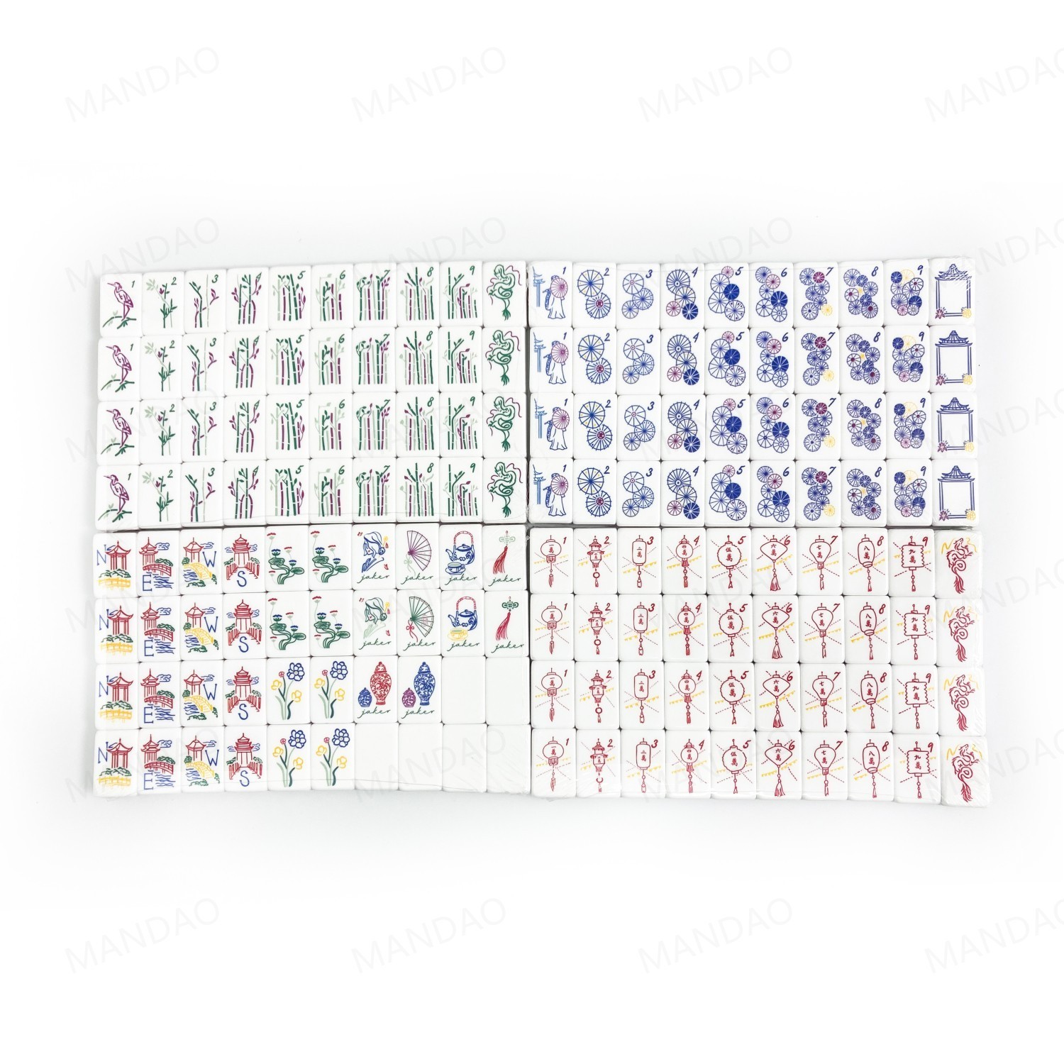 NEW! Vibrant Layered Mahjong Tiles – Full American Set 160Tiles – Jade