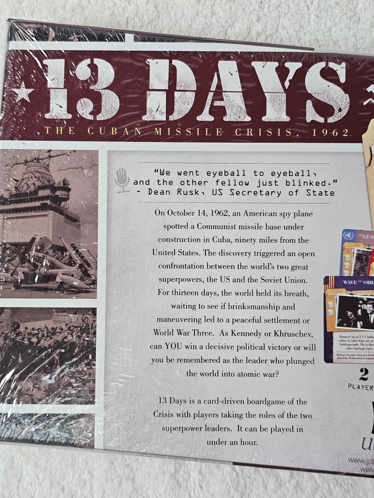13 Days The Cuban Missile Crisis 1962 Board Game Brand New Sealed Jolly Roger