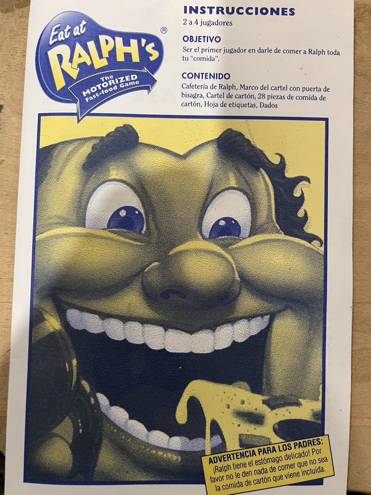 1992 Milton Bradley Eat At Ralph’s Motorized Fast Food Game COMPLETE Untested MB