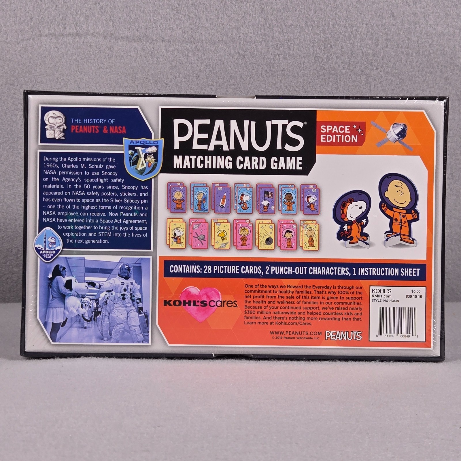 PEANUTS MATCHING CARD GAME SPACE EDITION Kohls Cares NIB