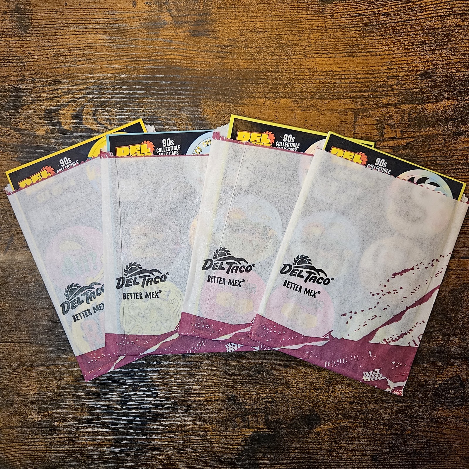Del Taco Del Flipz Set #2/3/4×2 Pogs Milk Caps Promo 90s Promotional 2026 4 Sets