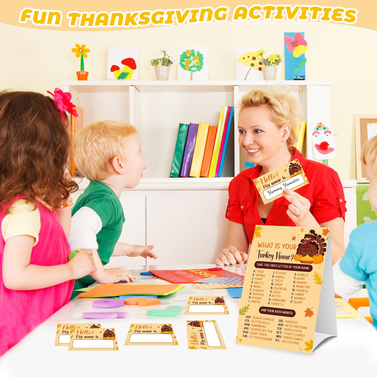 Thanksgiving Games for Family Adults Office Large Groups Orange, Red, Brown