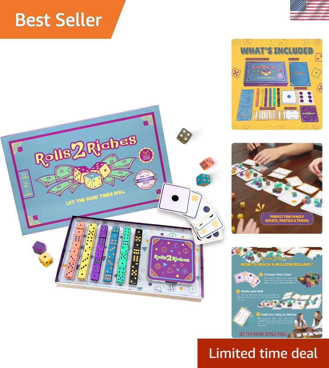 Travel-Friendly Rolls 2 Riches Game: Dice, Cards & Strategy for Outdoor Fun