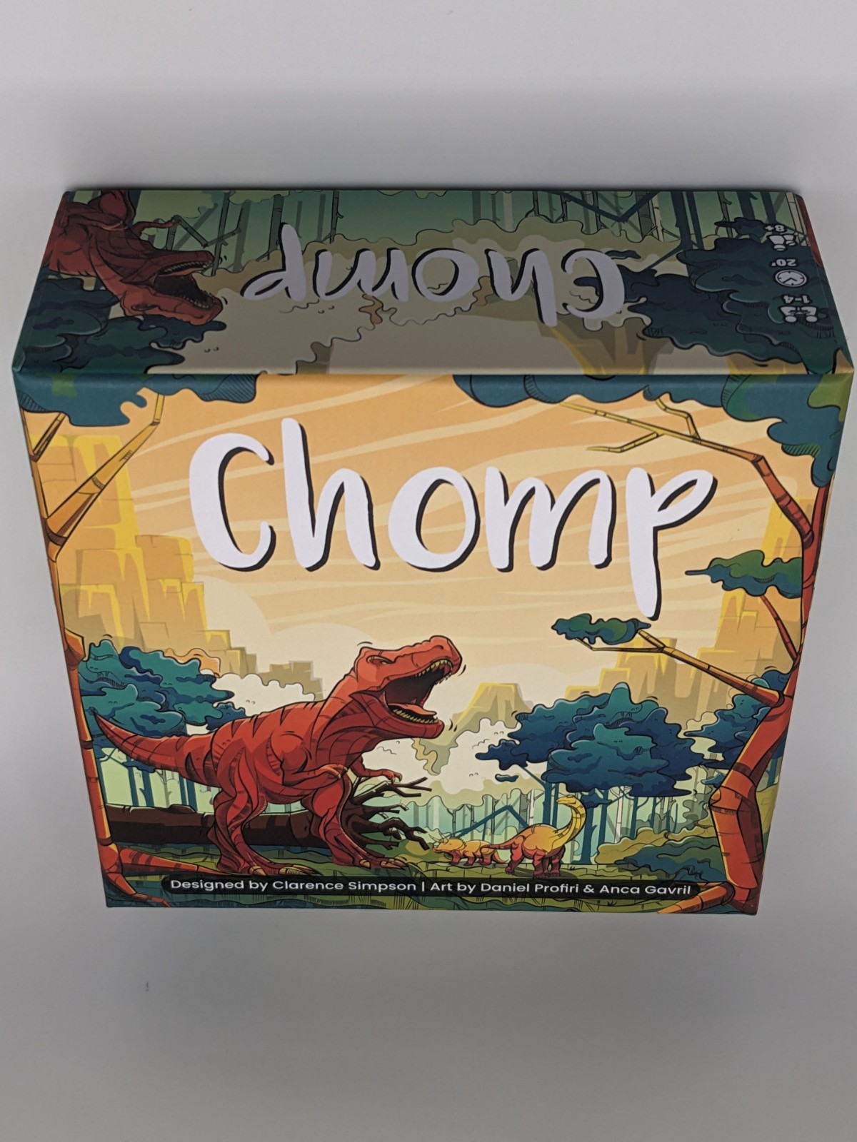 CHOMP game: feed dinosaurs Allplay family 100% complete in box with tiles