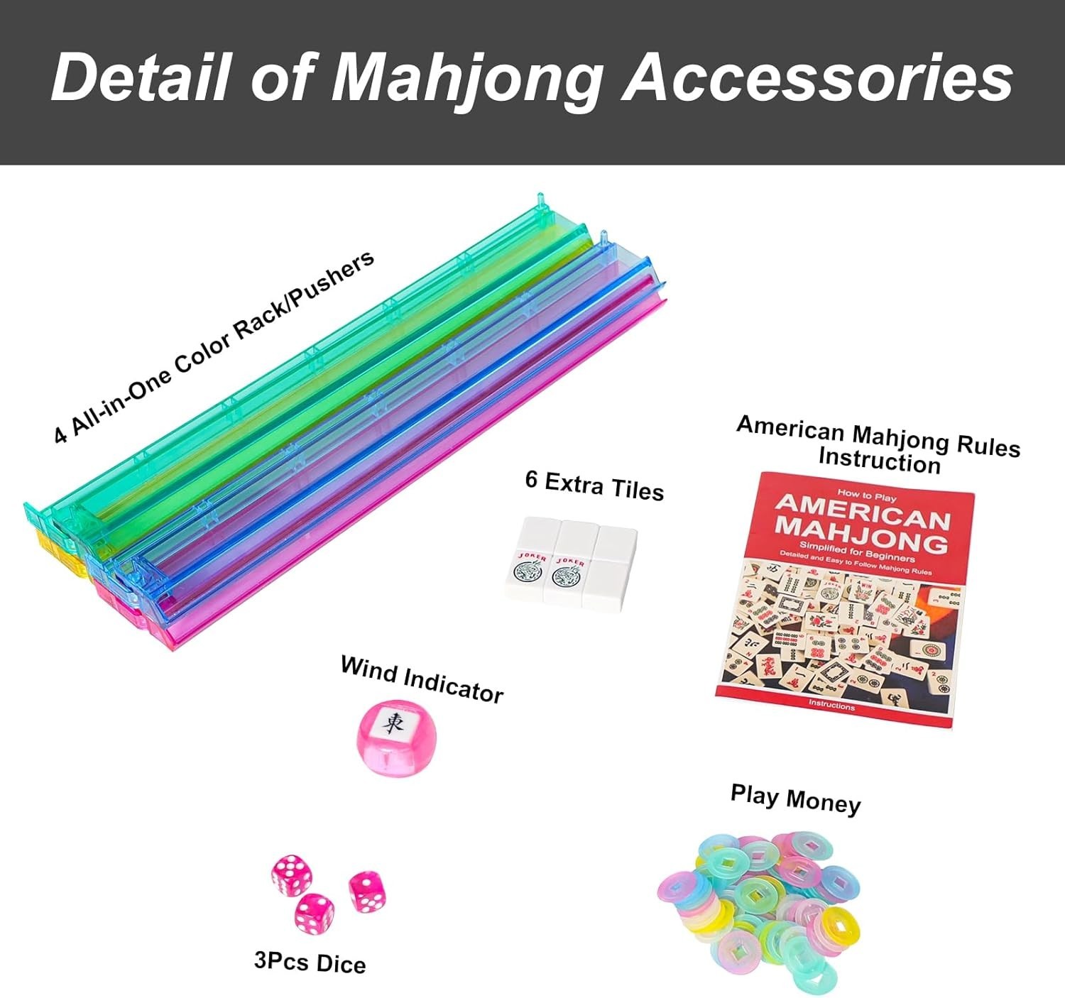 Stylish Mahjong Game Set with 166 Tiles & Portable Pink Bag for 4 Players