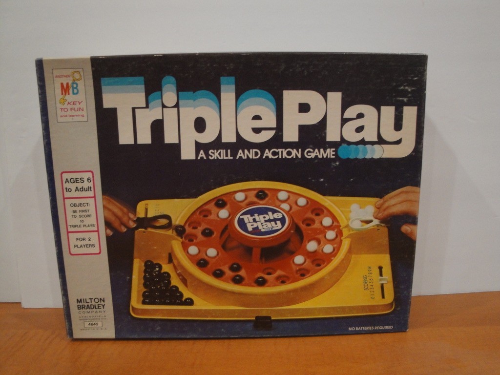 Vintage 1978 Milton Bradley 4840 Triple Play A Skill and Action Game Boardgame