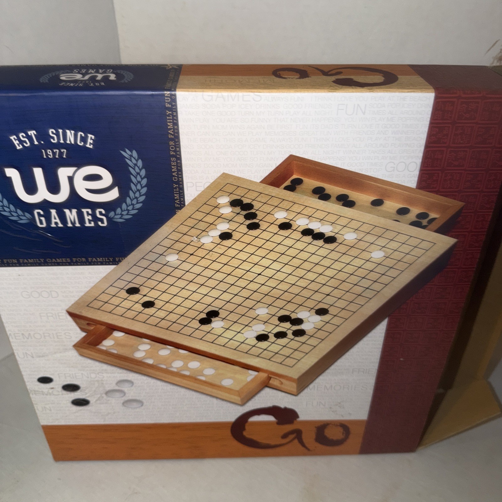 WE Games Wood GO Set with Pull Out Drawers -12 in. No Instructions