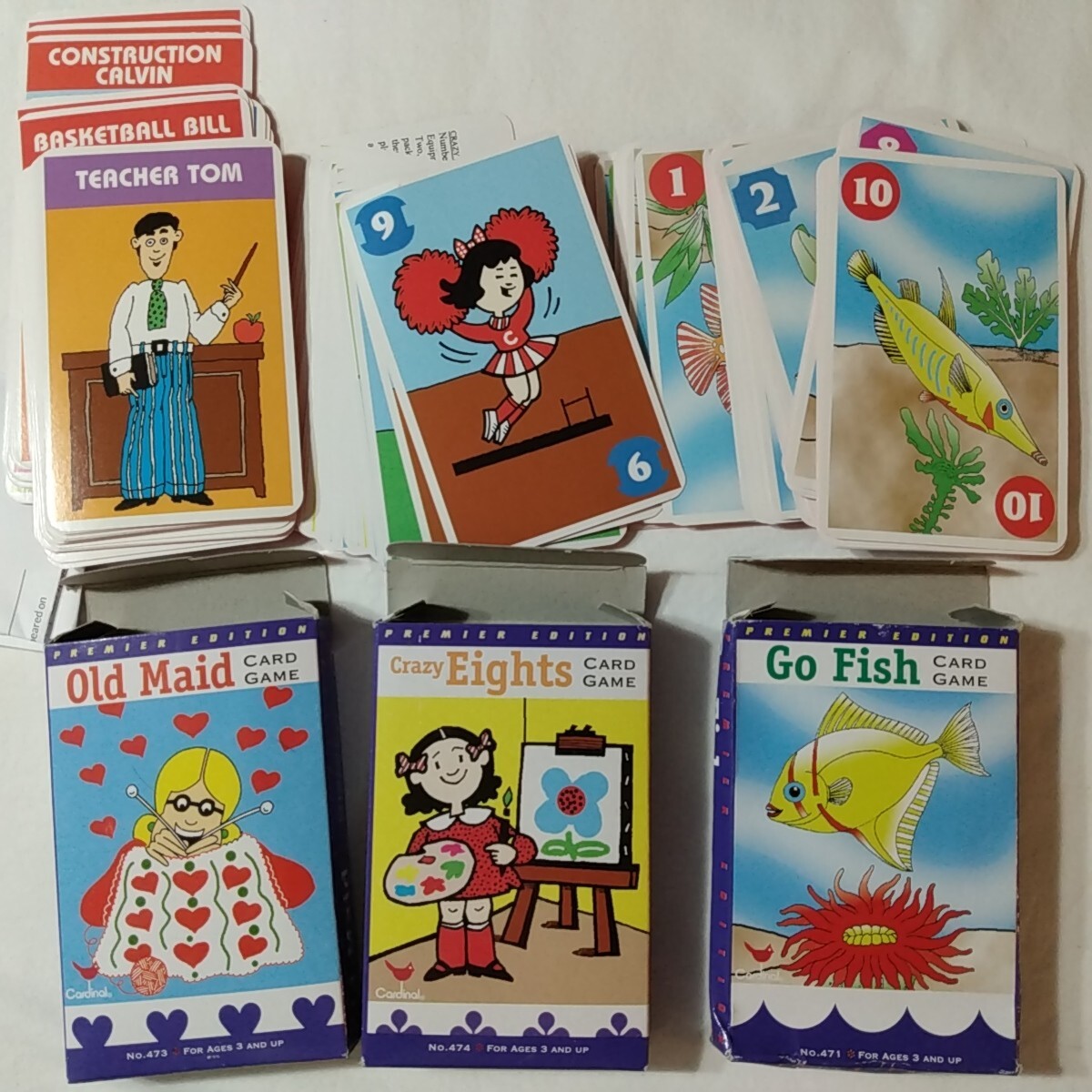 7 Games Ages 3 -4-5 Memory Hippos Yahtzee Popomatic Clue Jr Skip-Bo Jumbo Cards