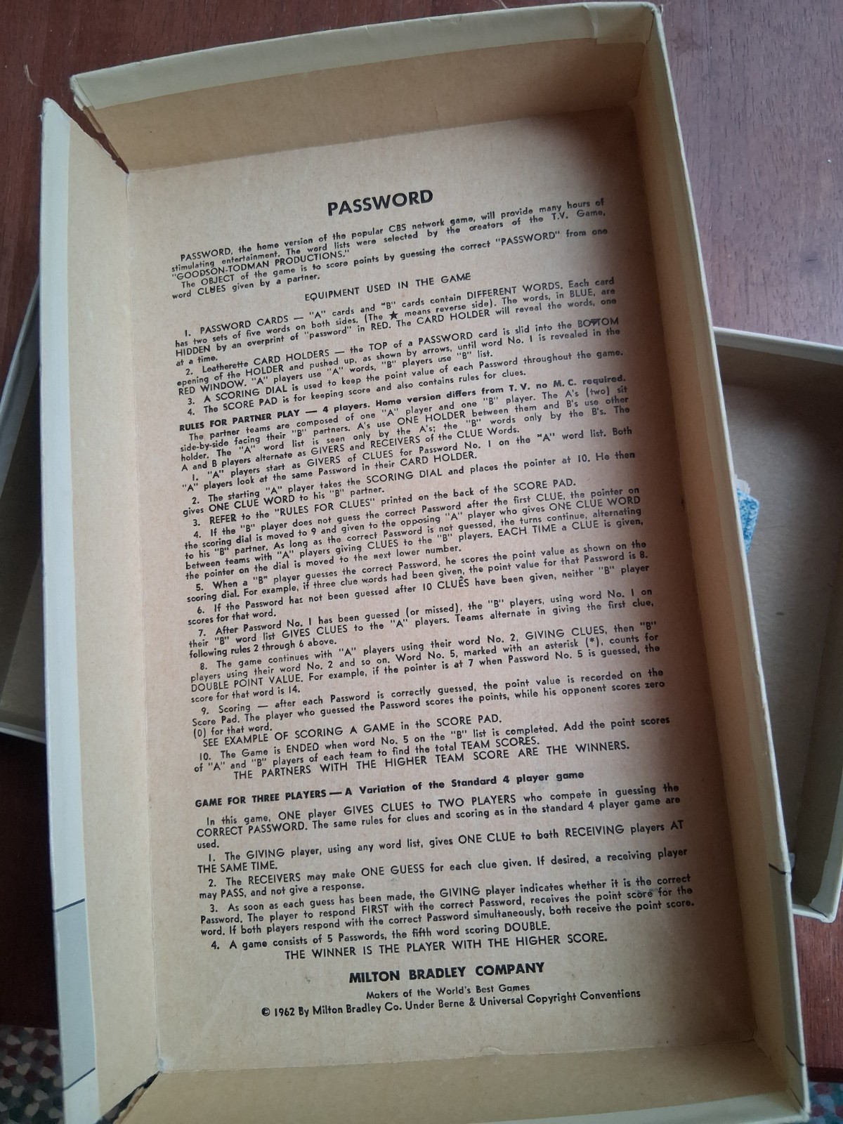 Vtg 1962 Password Game from Milton Bradley Co Volume Two No. 4260 (2700)