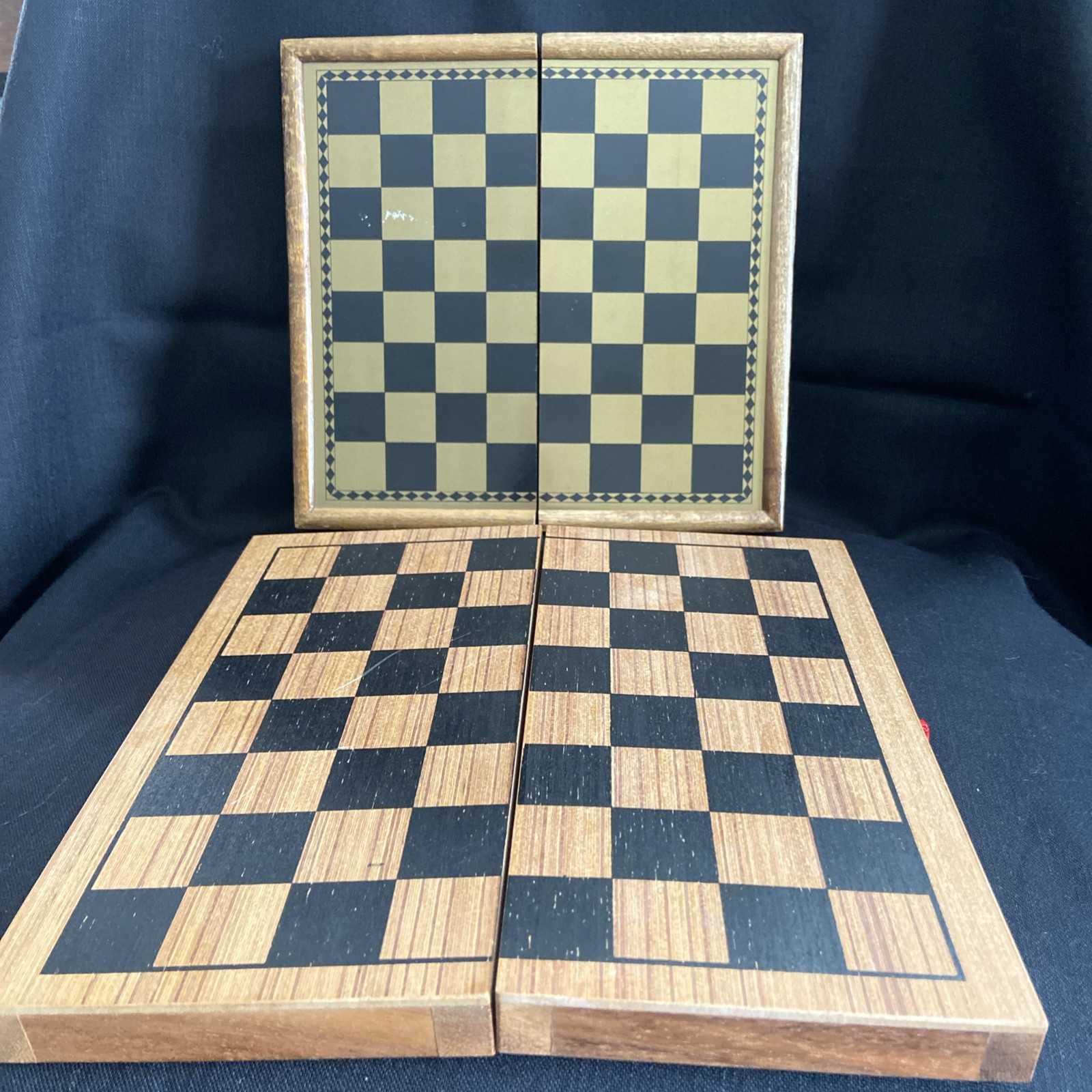 2 Chess Checkers Backgammon Travel Size Boards 3-in-1 Games Sets One Magnetic