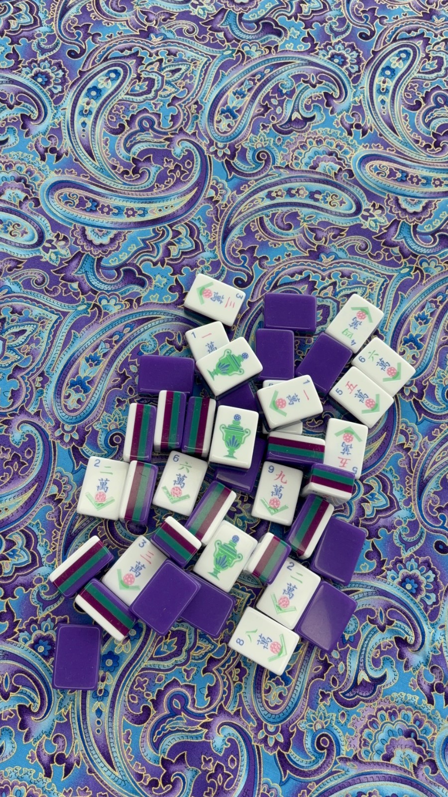 New Royal Purple American Mahjong 160 Engraved/Acrylic tiles + Bag + Free Ship