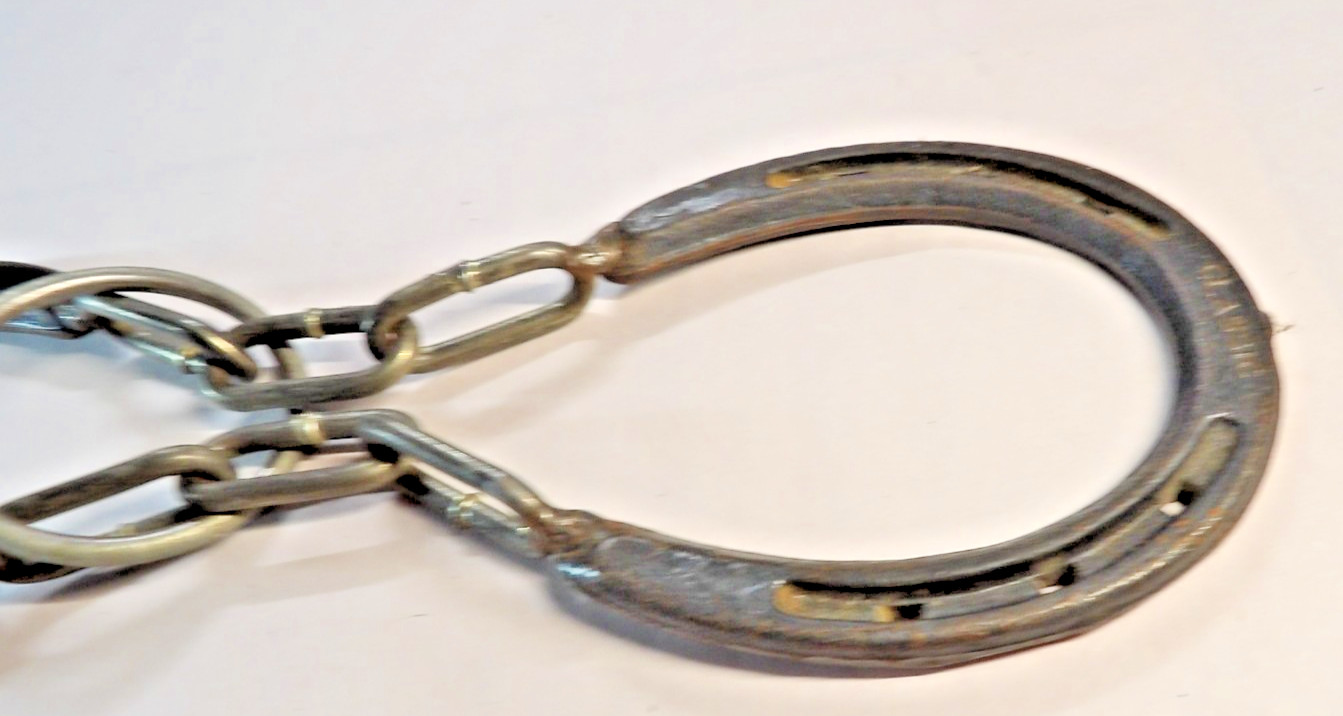 Vintage Hot Forged Horseshoe Ring Puzzle Game, Brain Teaser