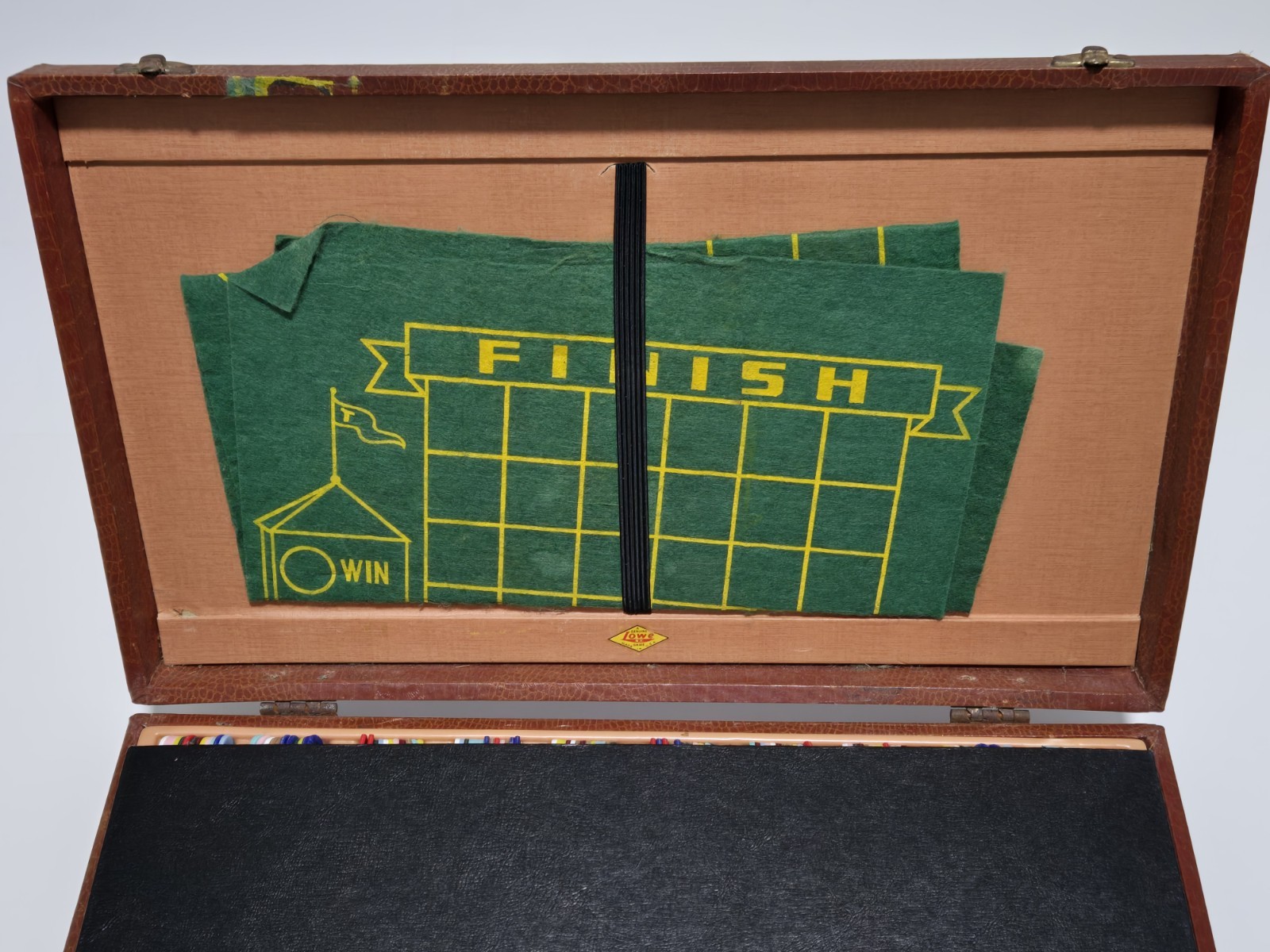 Vintage E.S. Lowe Multi Game Set In Briefcase Roulette, Horse Race, Cards, Dice