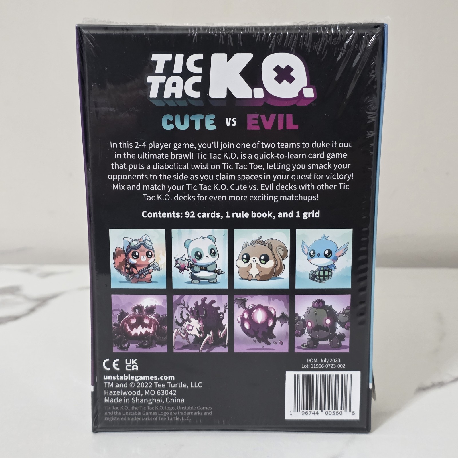 Tic Tac KO Cute vs Evil Card Game NEW 8+ K.O. 2-4 Players Unstable Games