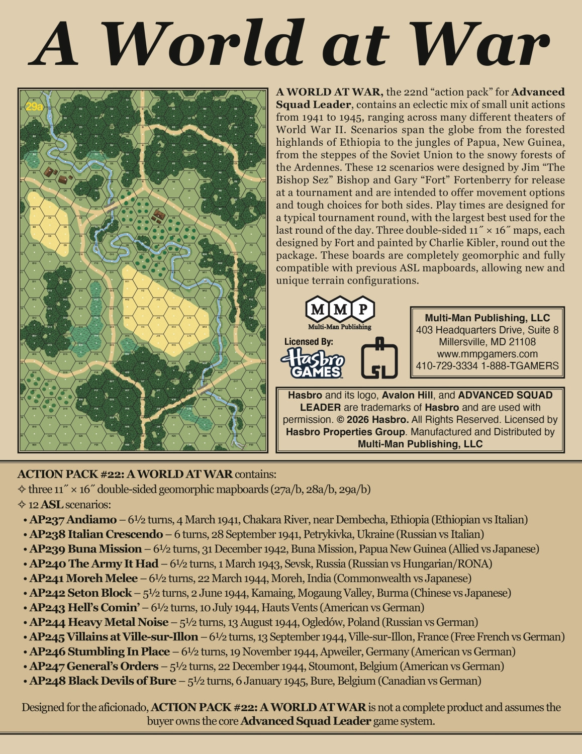Multi-Man Publishing A World at War: ASL Action Pack #22