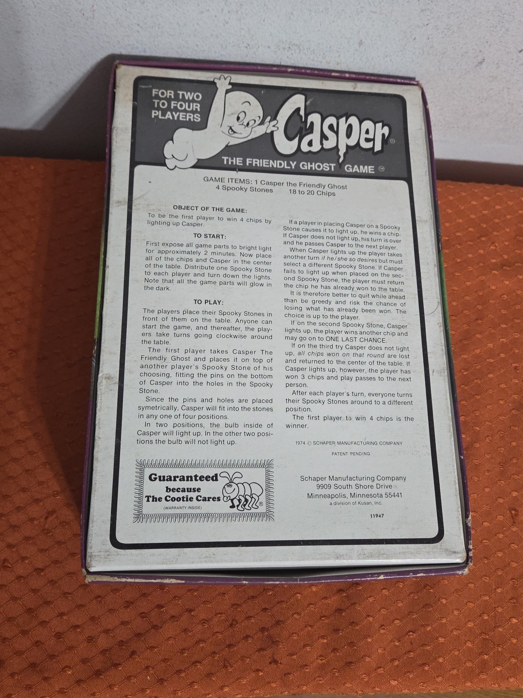 Vintage 1974 Casper The Friendly Ghost Game By Schaper Complete Read