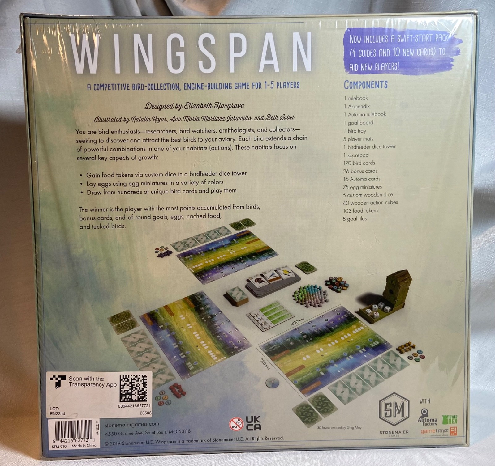 NISB! WINGSPAN Board Game Stonemaier 2019 Swift Start Pack STM910 New Sealed Box