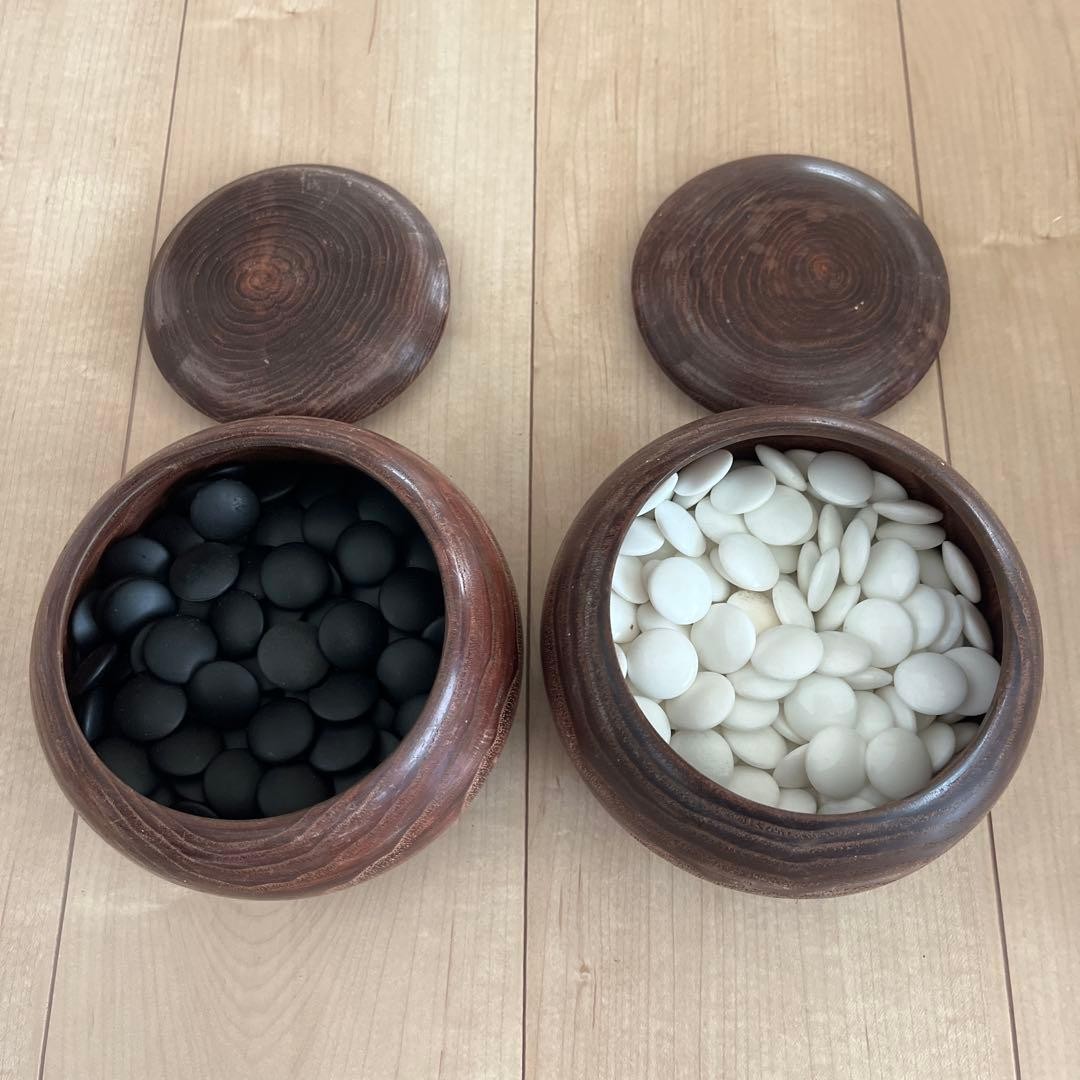 Japanese Go Stones White Black & Go Bowls for IGO Game Vintage Japan