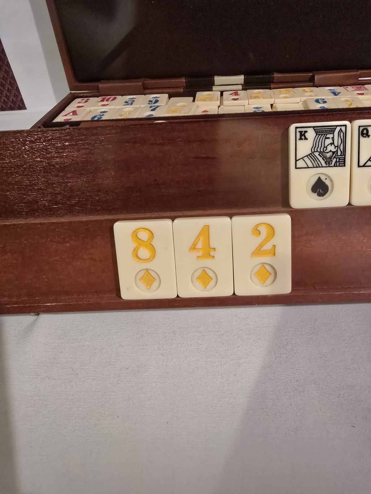Cardinal Vintage Rummy-O Rummikub Game with Faux Leather Carrying Case Good Cond