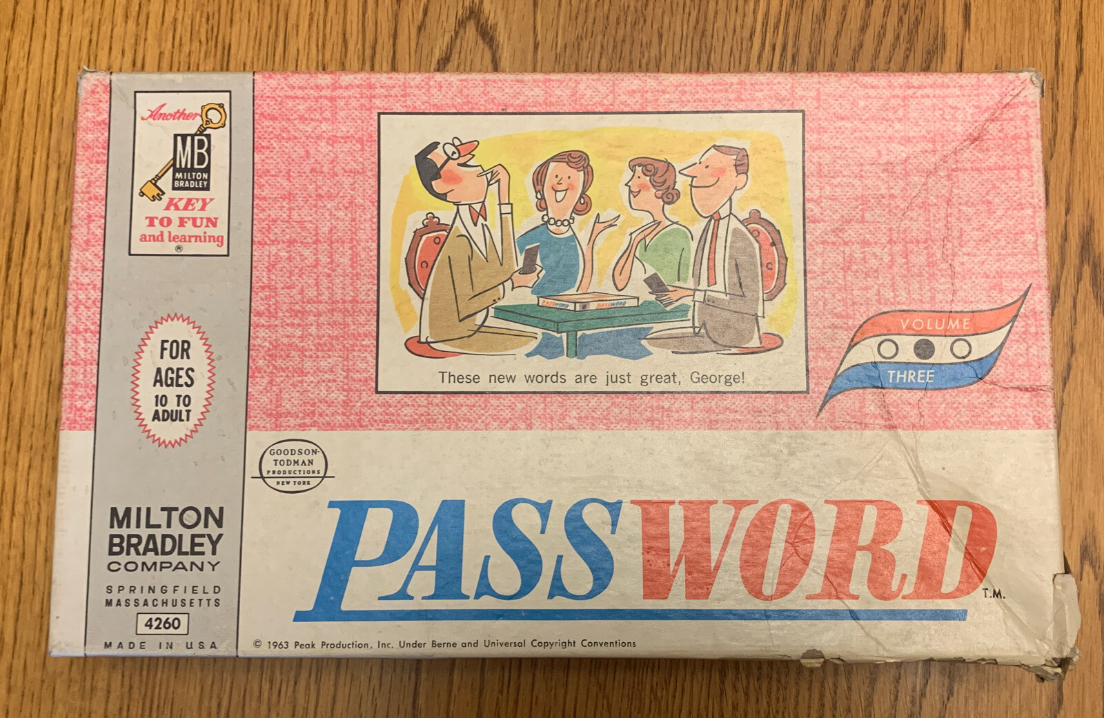 Vintage 1963 Password Board Game 3rd Edition #4260 Collectible made in USA TV