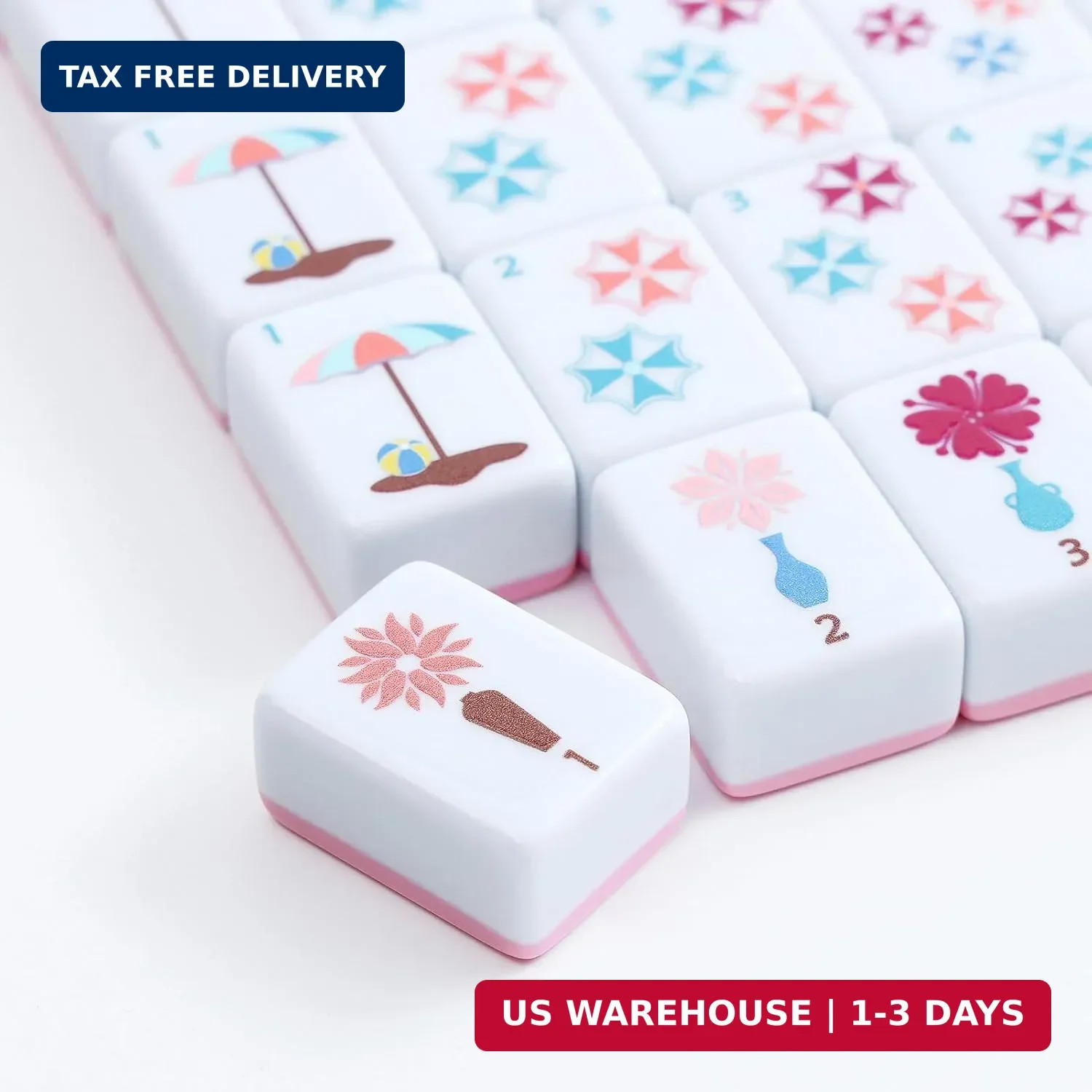160 Pink American Printed Mahjong Game Set with Carrying Bag And Accessories 1.2