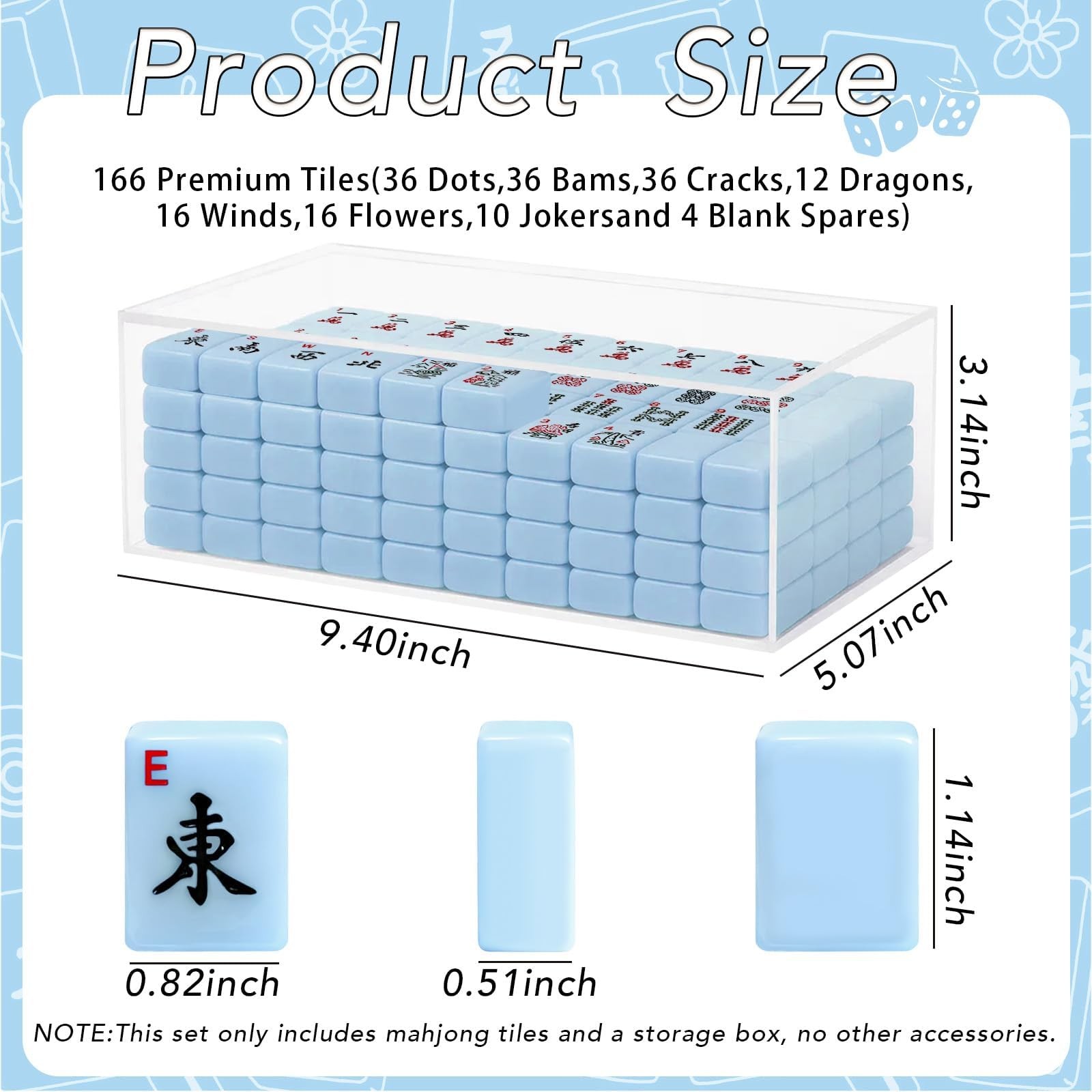 American Mahjong Tiles Set,166 Tiles Game with Acrylic Storage Case,Mahjong G…