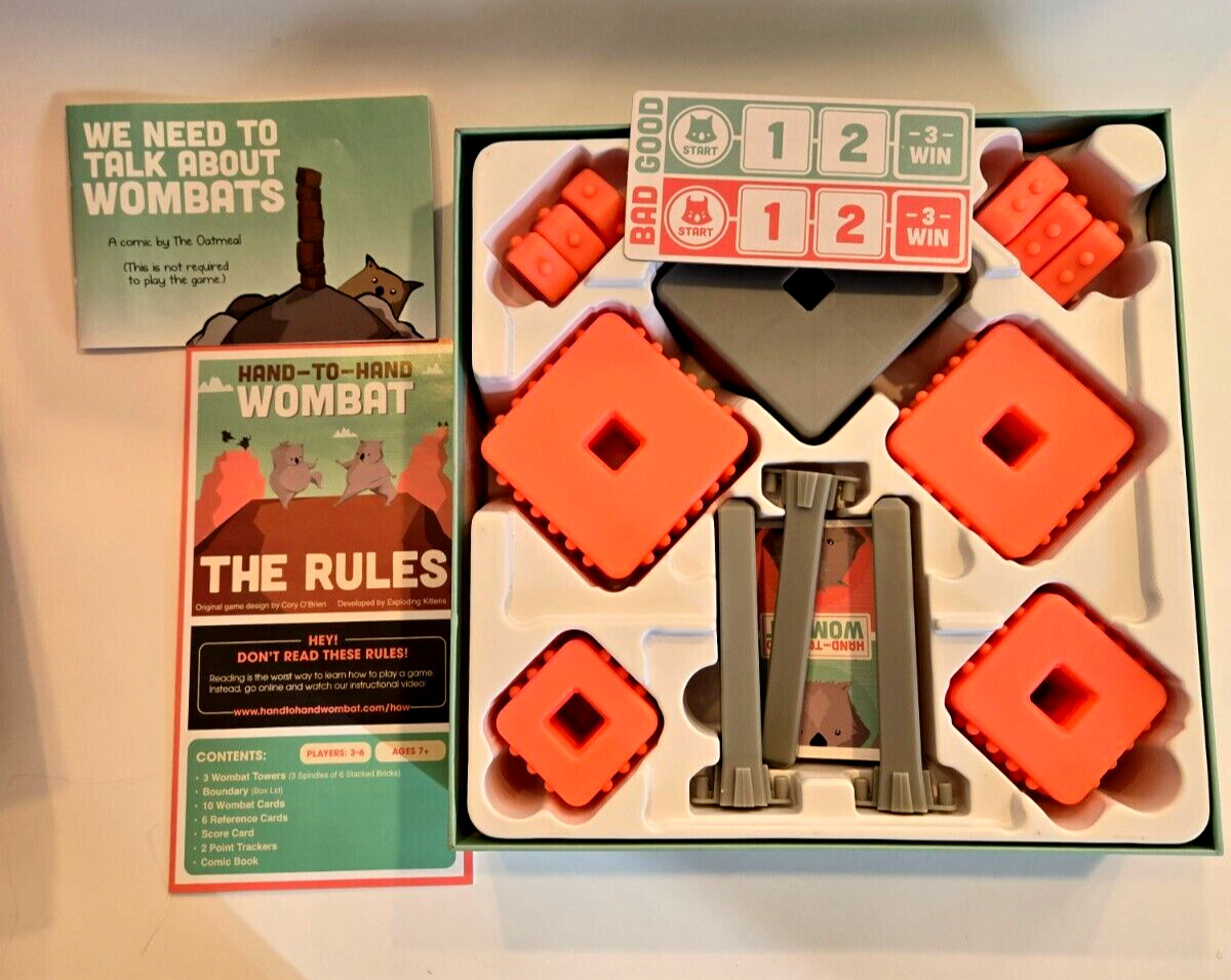 Hand-To-Hand Wombat Party Game by Pressman Ages 7+, 3-6 Players 15 Minutes