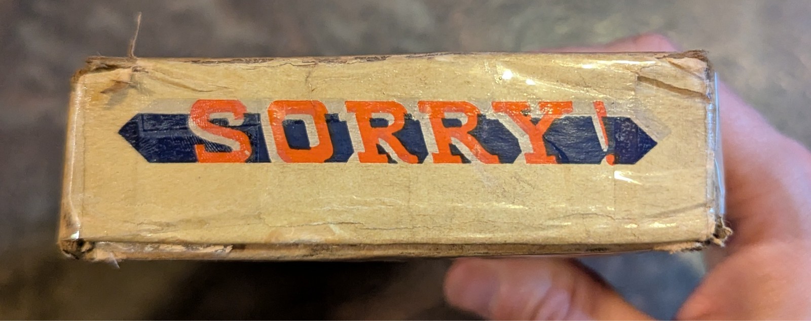 VTG 1950 Parker Brothers Sorry! Game With Box Cards Rules Wooden Pawns NO Board