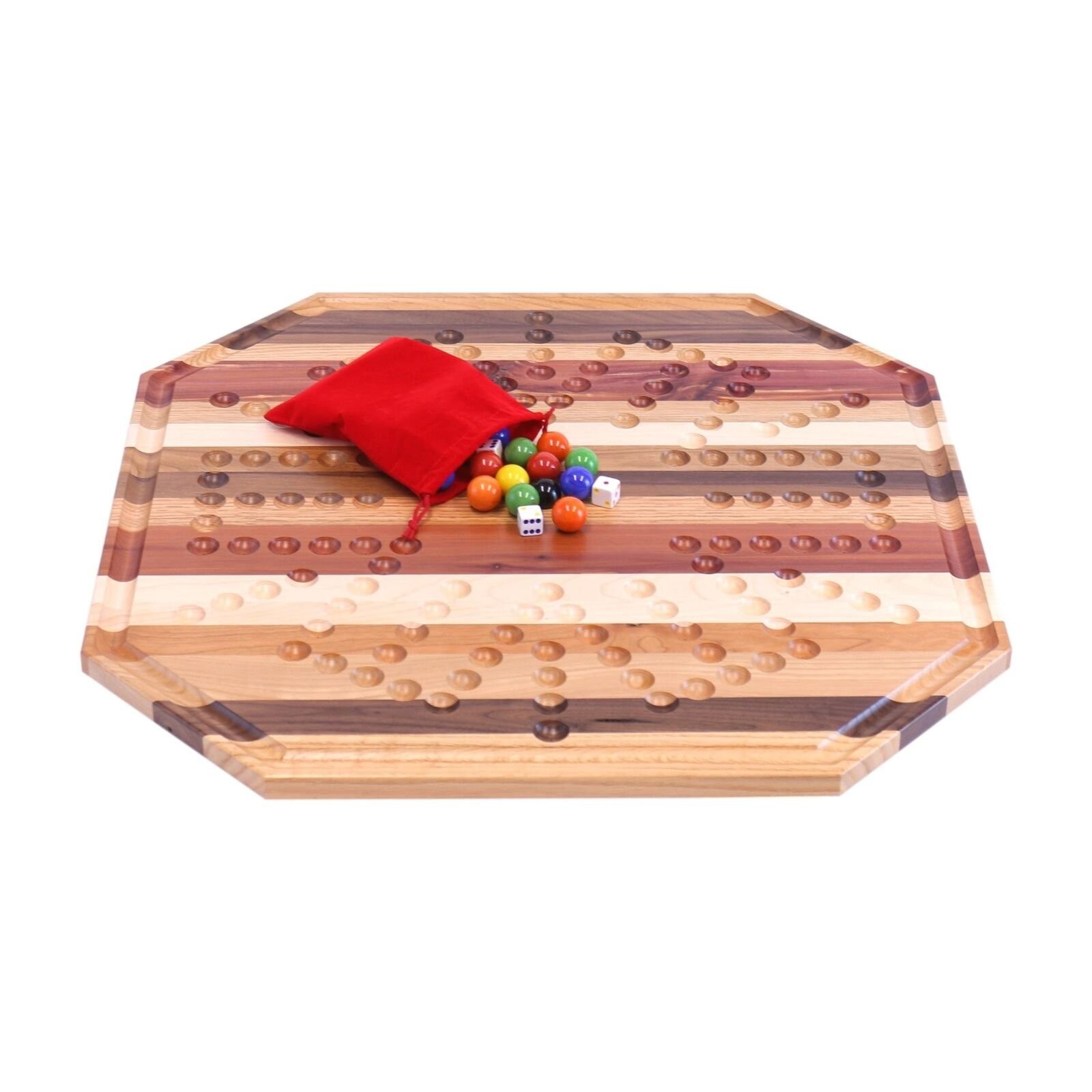 Wahoo Aggravation Marble Game Board Set – Multiple Wood Species – Large 24″…