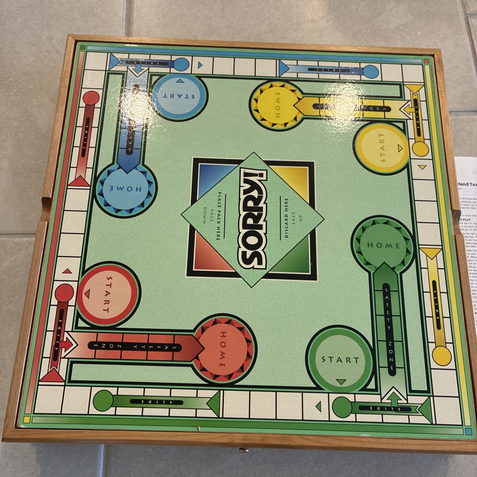 2003 Wood Case Monopoly/Sorry/Cribbage/Checkers/Chess/Cards/Poker Dice Read