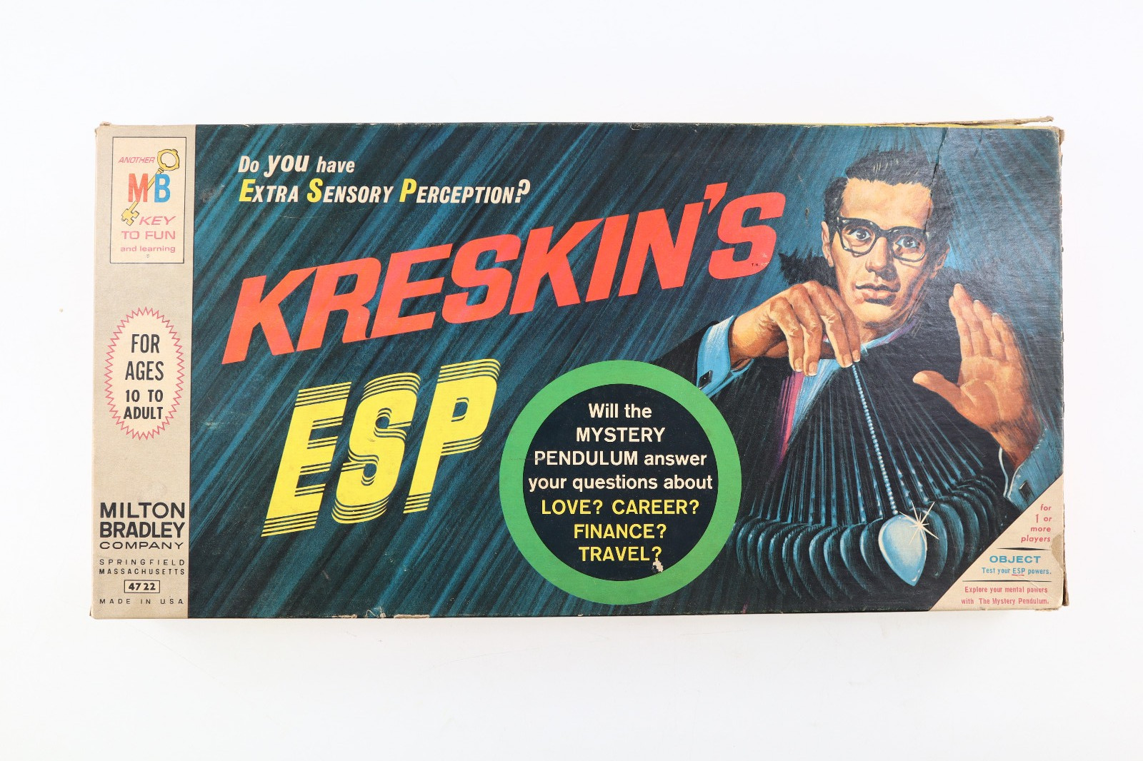 Vtg 1966 Milton Bradley KRESKIN’S ESP Board Game #4722 Made in USA